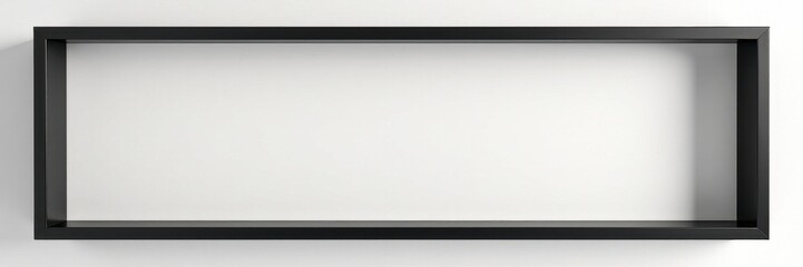 Sleek black frame, minimalist design, subtle shadow , minimal, contrast, black background