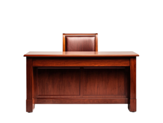 Office equipment showcase elegant wooden desk cutout background professional workspace modern design inspirational view
