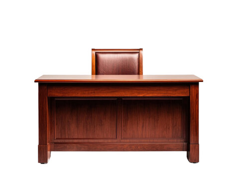 Office equipment showcase elegant wooden desk cutout background professional workspace modern design inspirational view