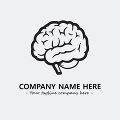 Brain illustration black and white for logo company vector image
