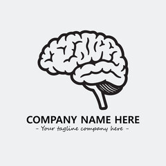 Brain illustration black and white for logo company vector image
