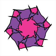 Abstract patterned ceramic or tile vector design with color combination