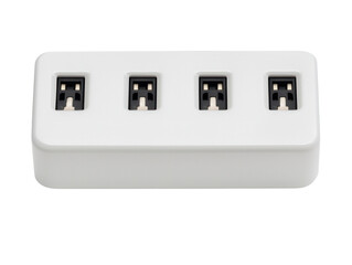 Office equipment power hub modern workspace cutout background functional design clean environment practical use