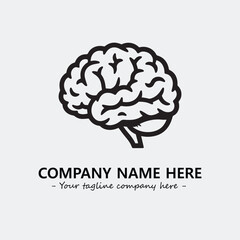 Brain illustration black and white for logo company vector image
