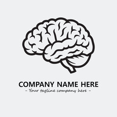 Brain illustration black and white for logo company vector image
