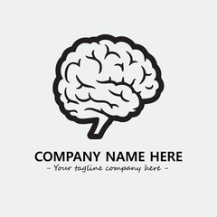 Brain illustration black and white for logo company vector image
