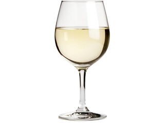 Elegant white wine glass home office setting cutout background office equipment minimalist design