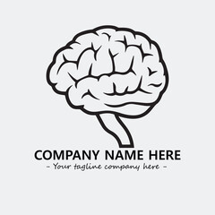 Brain illustration black and white for logo company vector image

