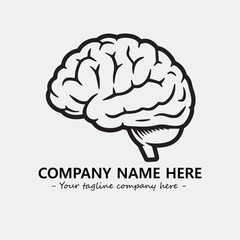 Brain illustration black and white for logo company vector image
