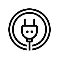 Electric Plug Inside Circular Frame Icon Design