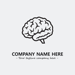 Brain illustration black and white for logo company vector image
