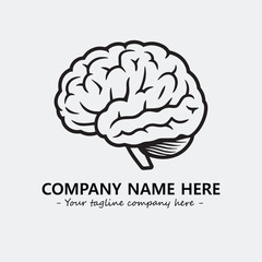 Brain illustration black and white for logo company vector image
