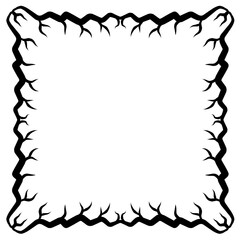 Decorative border design with jagged edges and organic shapes, suitable for framing text or images