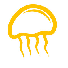 Vibrant yellow mushroom growing in a lush green forest, surrounded by soft moss and fallen leaves