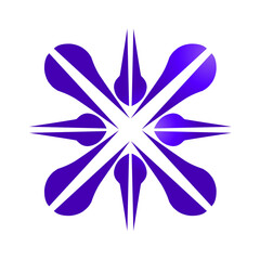 Abstract geometric design featuring vibrant purple and blue colors, suitable for modern art projects