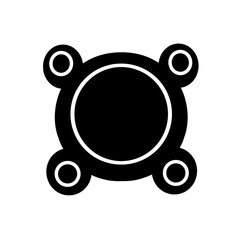 Cute cartoon frog character with big eyes and round body, set against a simple white background