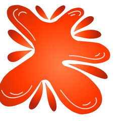 Abstract orange splash shape with fluid design elements and smooth gradients on a white background
