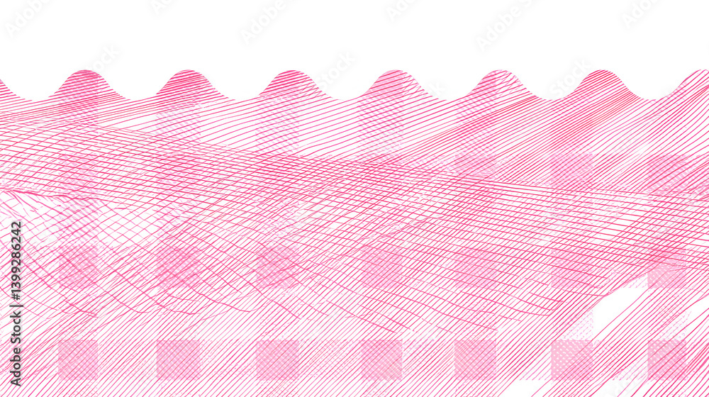 Aufkleber abstract vibrant pink wave pattern with geometric lines and shapes for modern design elements and cr