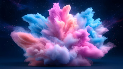 Vibrant Cosmic Explosion with Colorful Light and Stars