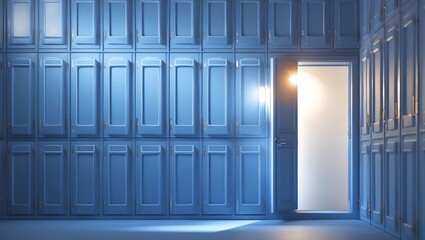 Fototapeta premium Abstract blue doors to success 