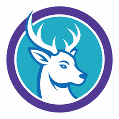 Deer Mascot Logo in Circle Bold and Elegant Wildlife Emblem for Branding and Design