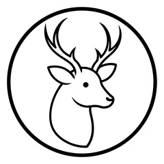 Deer Mascot Logo in Circle Bold and Elegant Wildlife Emblem for Branding and Design