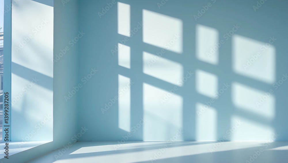 Poster abstract blue background with drop shadow and light. backdrop for product presentation