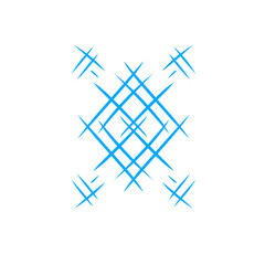 Abstract blue geometric pattern with intersecting lines and shapes creating a modern design