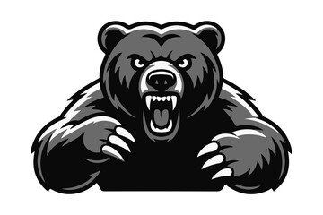 angry bear illustration vector