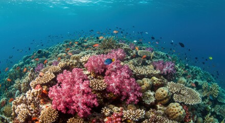 Fototapeta premium Vibrant Coral Reef Ecosystem Underwater Scene