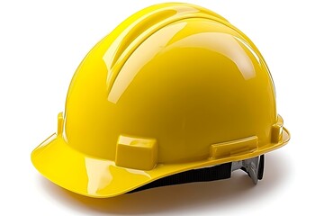 Fototapeta premium Striking yellow safety helmet conveys protection and workplace regulations