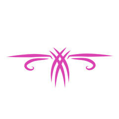 Abstract pink design with elegant curves and lines on a white background, ideal for modern art projects