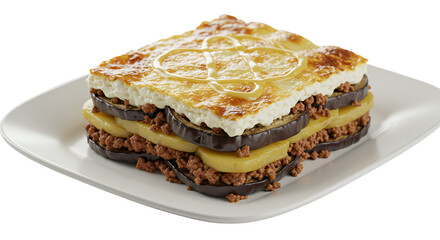 Delicious layered dessert with cream topping and chocolate base