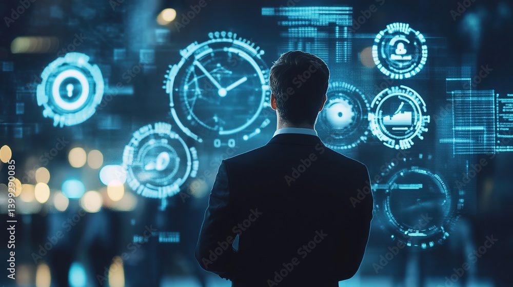 Poster ai-powered scheduling software streamlining business operations.