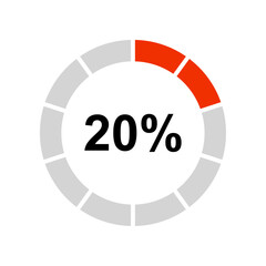 Fototapeta premium Loading circle and progress circle 20 percent