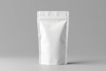 Blank white stand up pouch food packaging mockup.