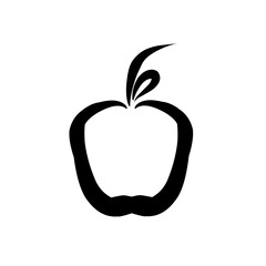 Stylized apple silhouette with elegant curves against a minimalistic background, ideal for design use