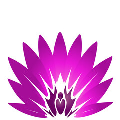 Vibrant pink flower design with layered petals, set against a white background for graphic use