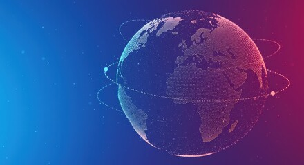 Fototapeta premium Global Network Connection: Abstract Earth Visualization
