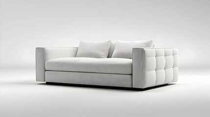 Modern White Sofa with Gray Pattern