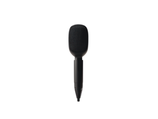Office equipment microphone on cutout background professional workspace isolated view for content creation