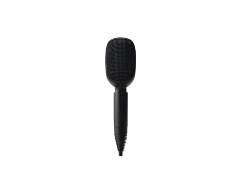 Office equipment microphone on cutout background professional workspace isolated view for content creation