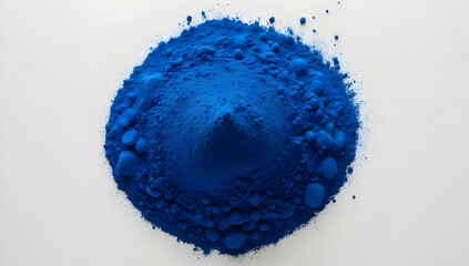 Fototapeta premium Blue Pigment Powder Forming a Cone Shape..........