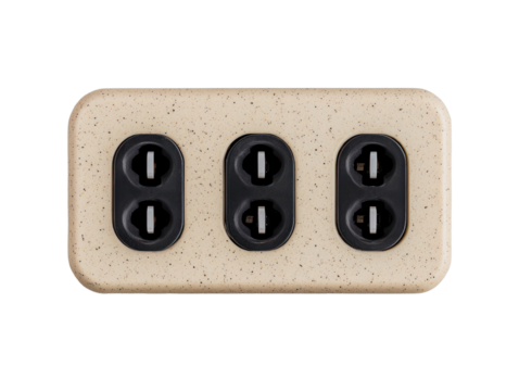 Office equipment power outlet modern workspace cutout background professional environment close-up view functionality