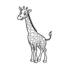 vector illustration of a cartoon giraffe