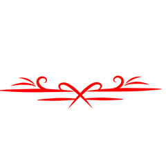 Elegant red decorative border design with swirling elements on a white background for creative use