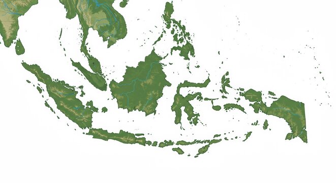 Satellite View: Islands of Indonesia & Southeast Asia