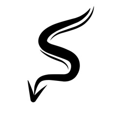 Abstract black and white wave design flowing across a white background, ideal for modern art use