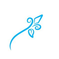 Abstract blue swirl design representing creativity and inspiration with a minimalist background