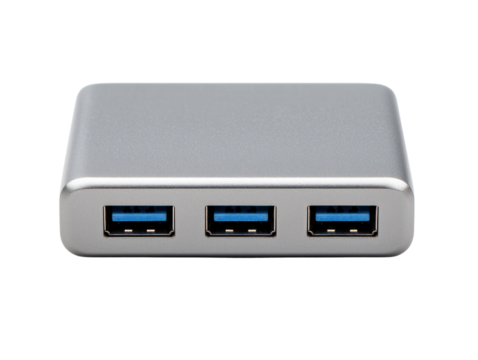 Innovative office equipment usb hub with cutout background modern workspace tech device minimalist design
